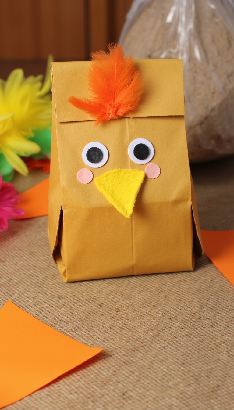 15. Paper Bag Bird Puppets
