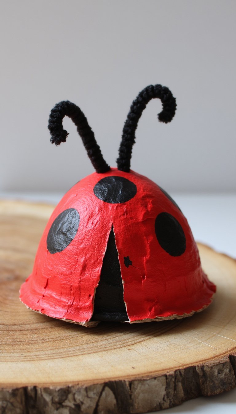 12. Egg Carton Ladybug Bugs
