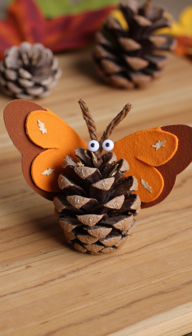 10. Pine Cone Butterfly Friend