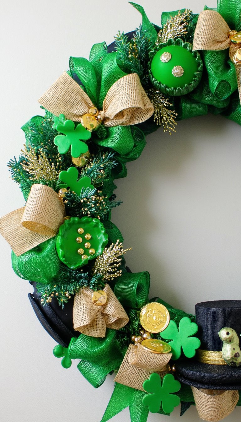 14. St. Patrick's Day Wreath from a Pool Noodle