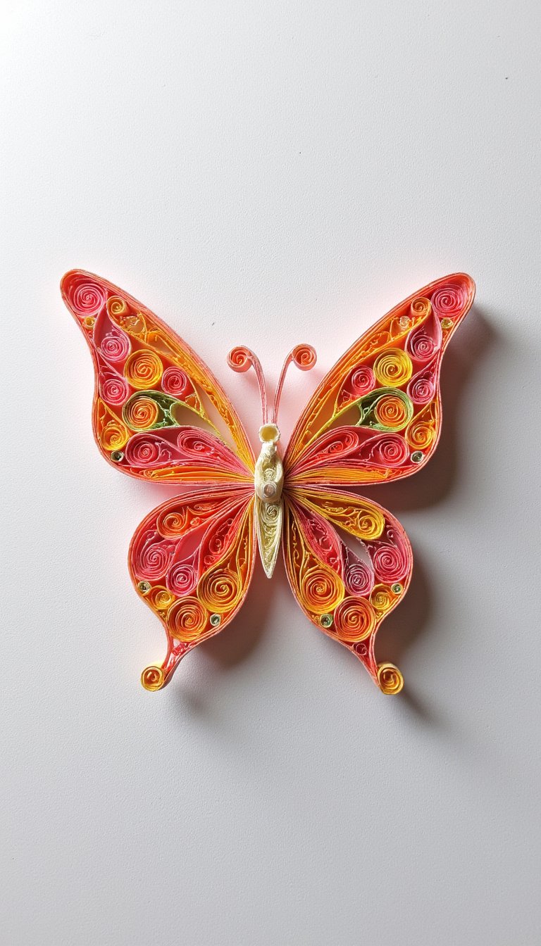 20. Paper Quilled Butterfly Art
