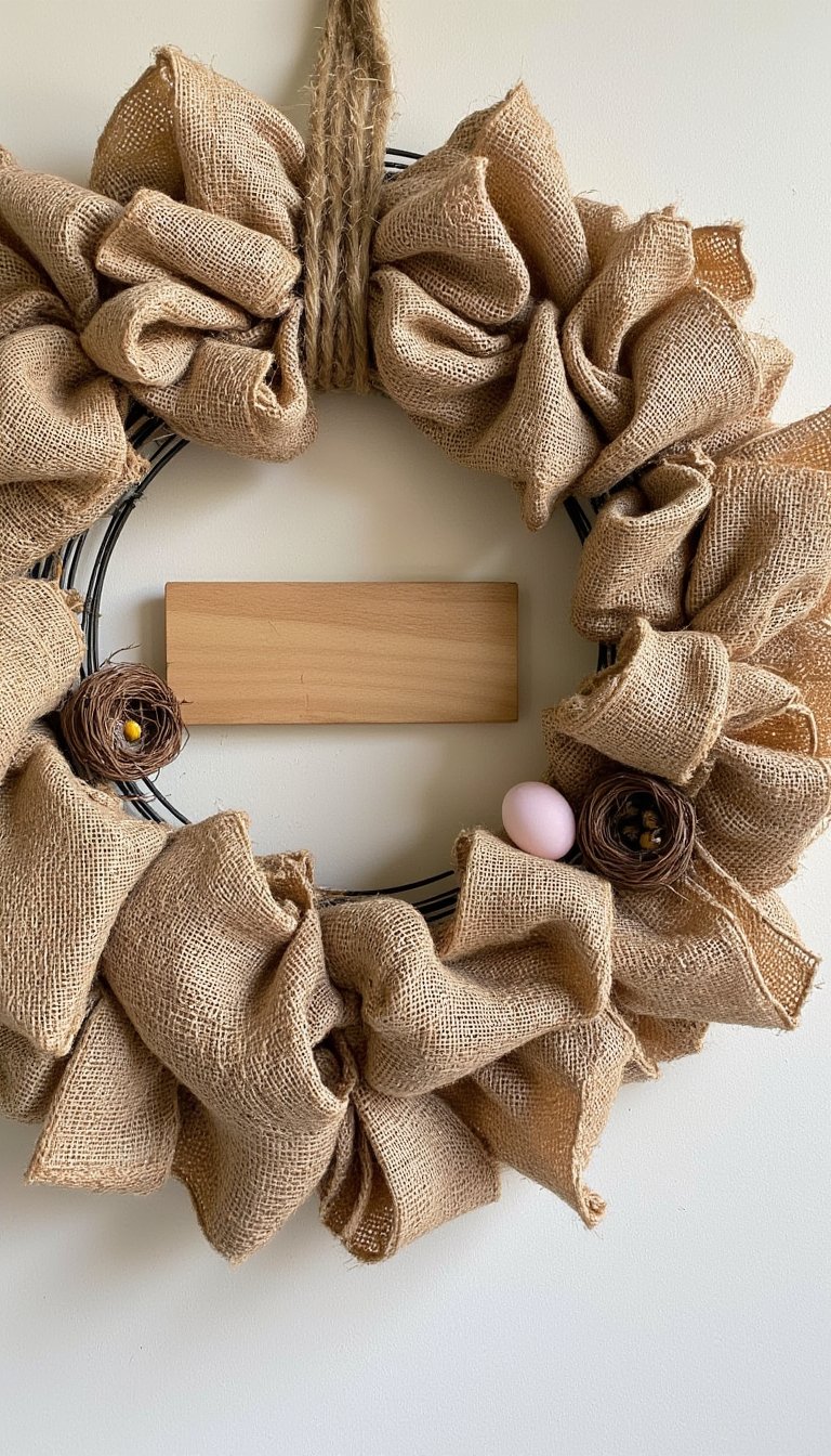 6. Rustic Burlap & Twine Wreath