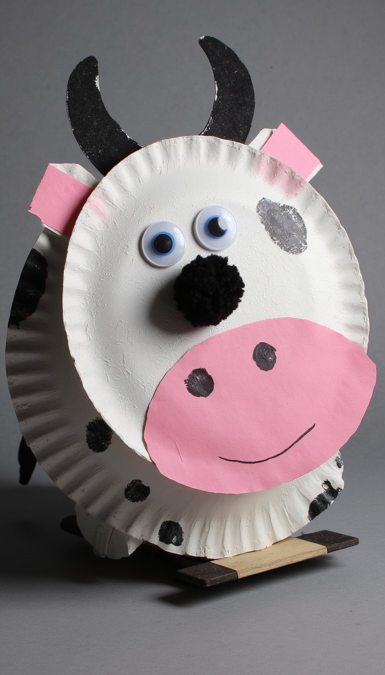 9. Rocking Paper Plate Cow