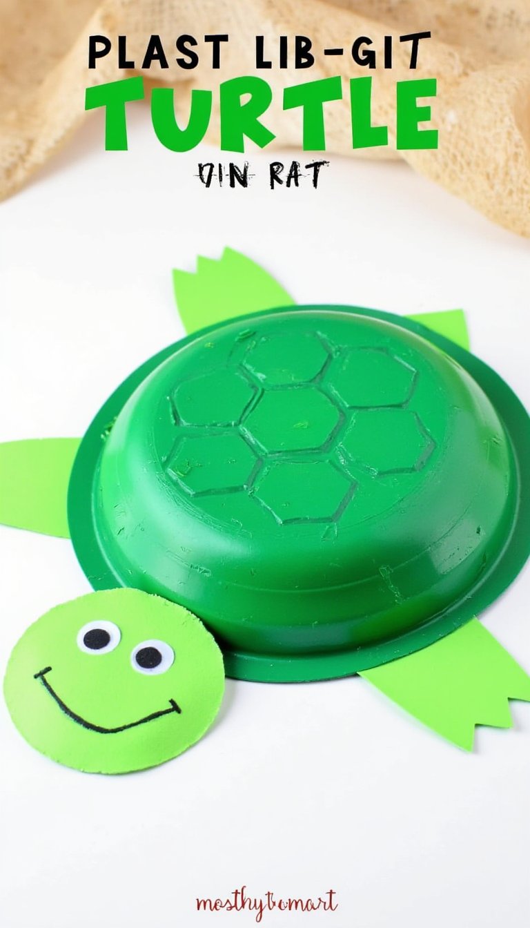 7. Playful Plastic Lid Turtles