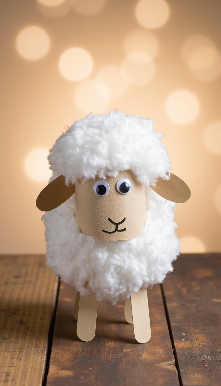 4. Toilet Paper Roll Sheep Puppet