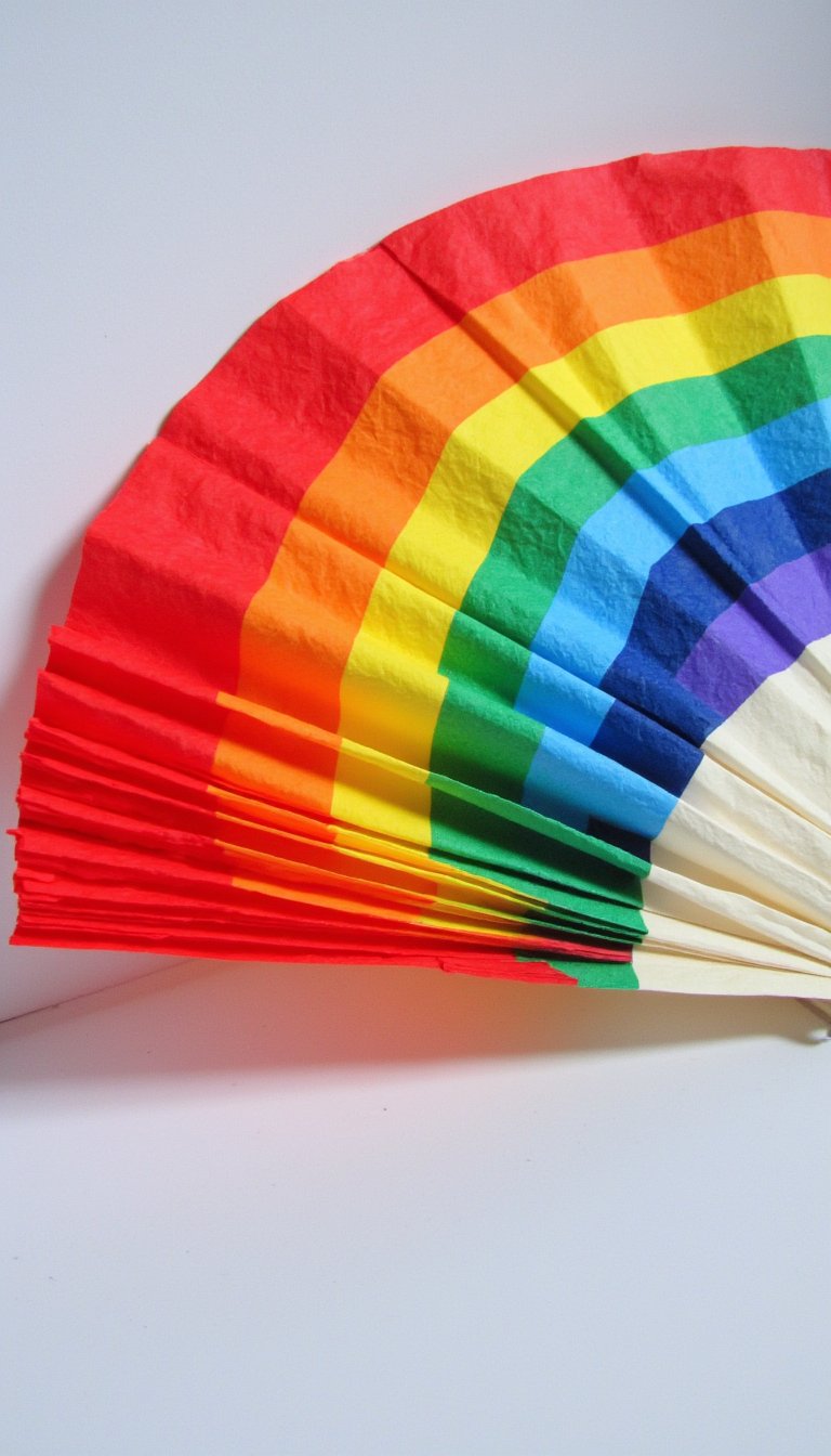 24. Rainbow Paper Fan