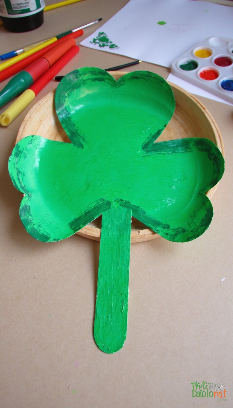 1. Paper Plate Shamrock Puppet