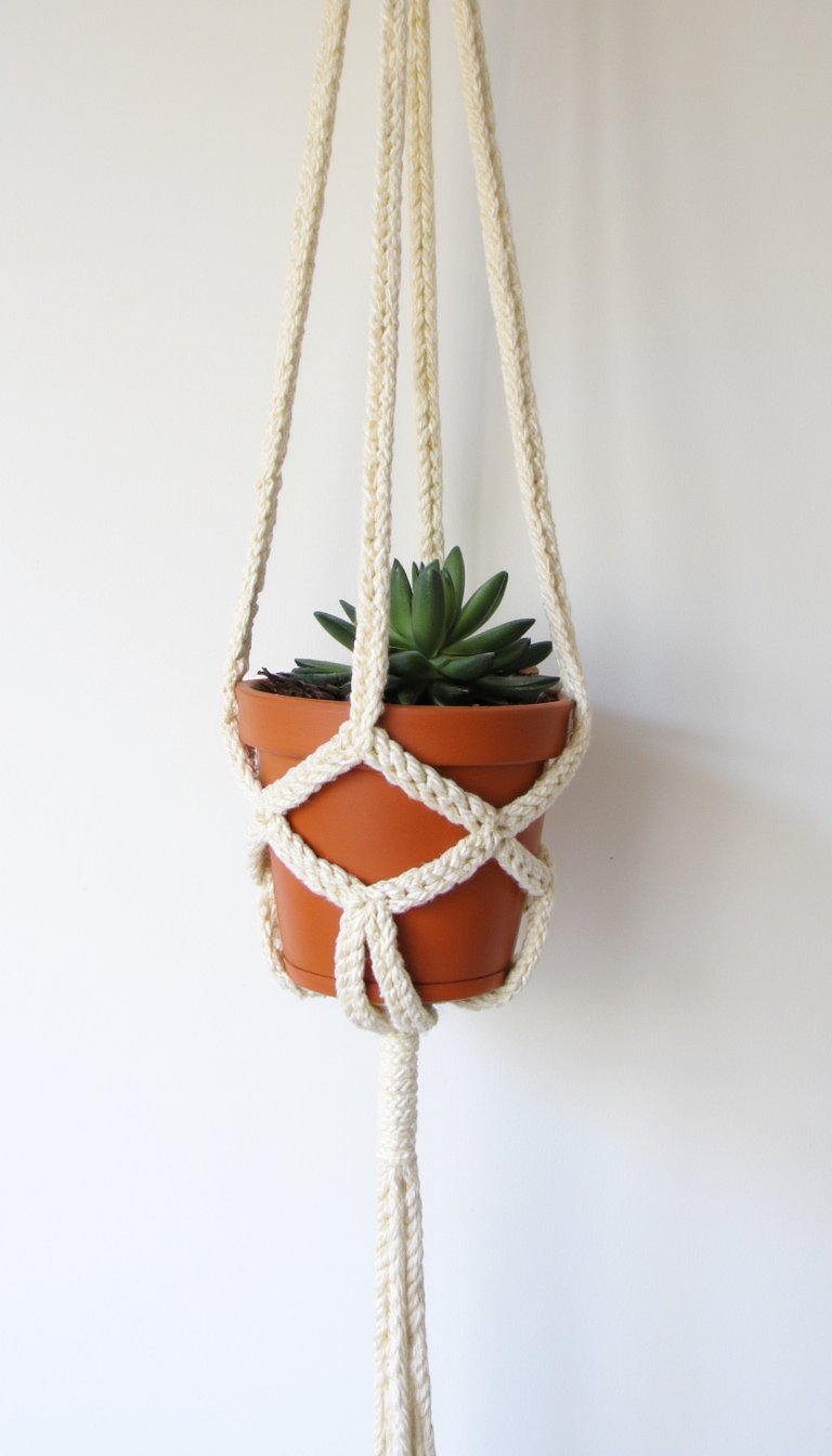 14. Macramé-Style Plant Hangers (in Crochet!)