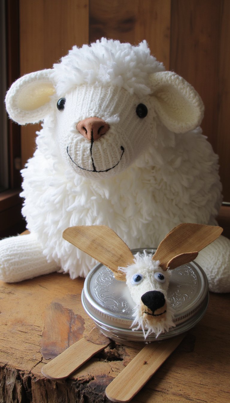 10. Mason Jar Lid Goats