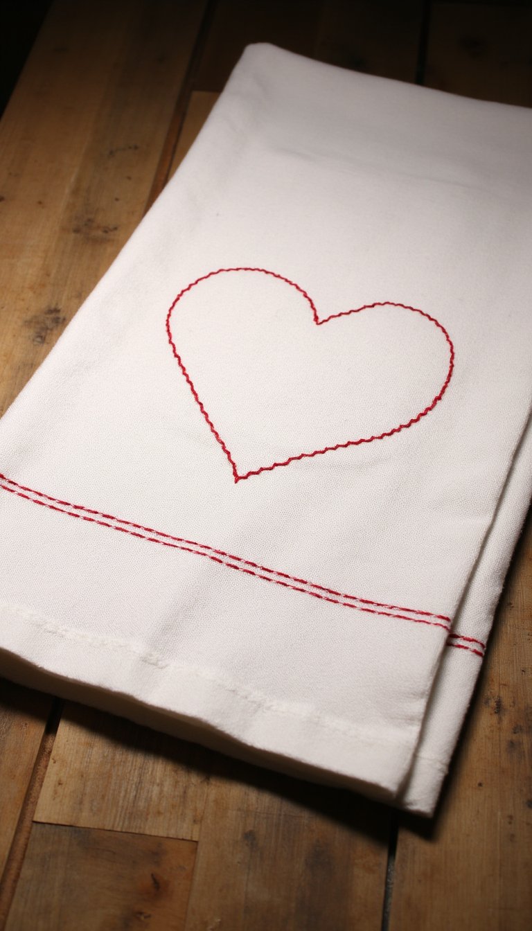 15. Embroidered (or Fabric Markered) Kitchen Towel