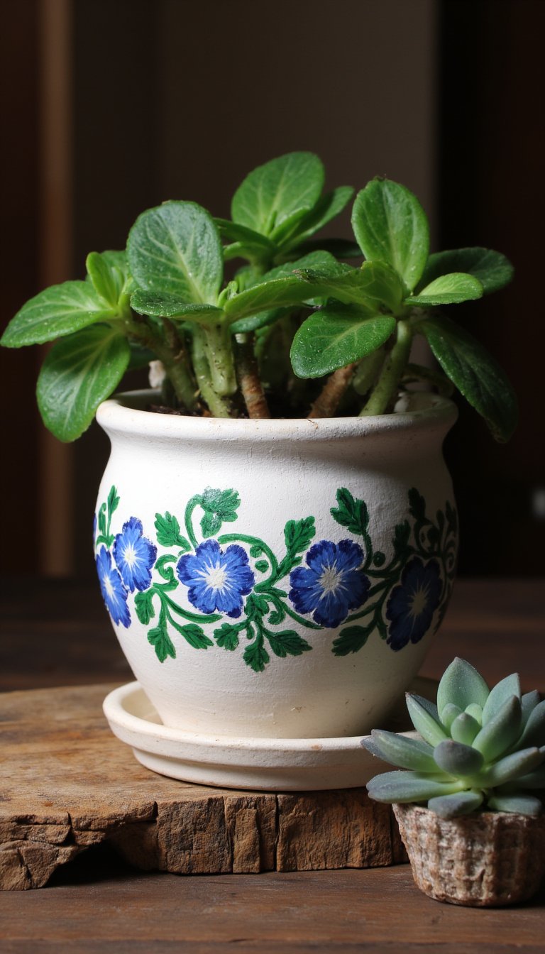 17. Painted Ceramic Plant Pot