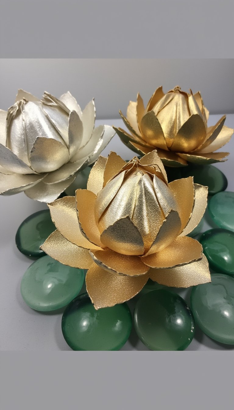 22. Metallic Paper Lotus Flowers