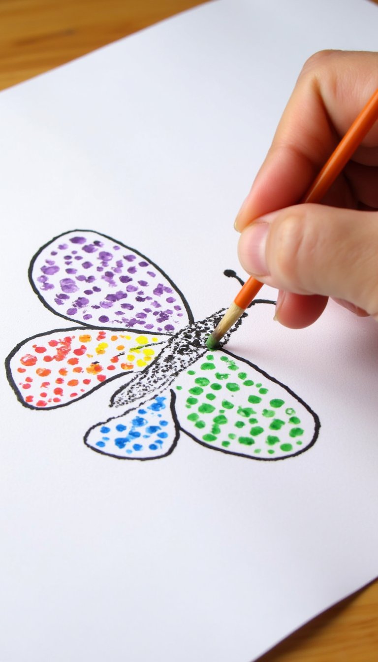 18. Q-Tip Pointillism Butterflies