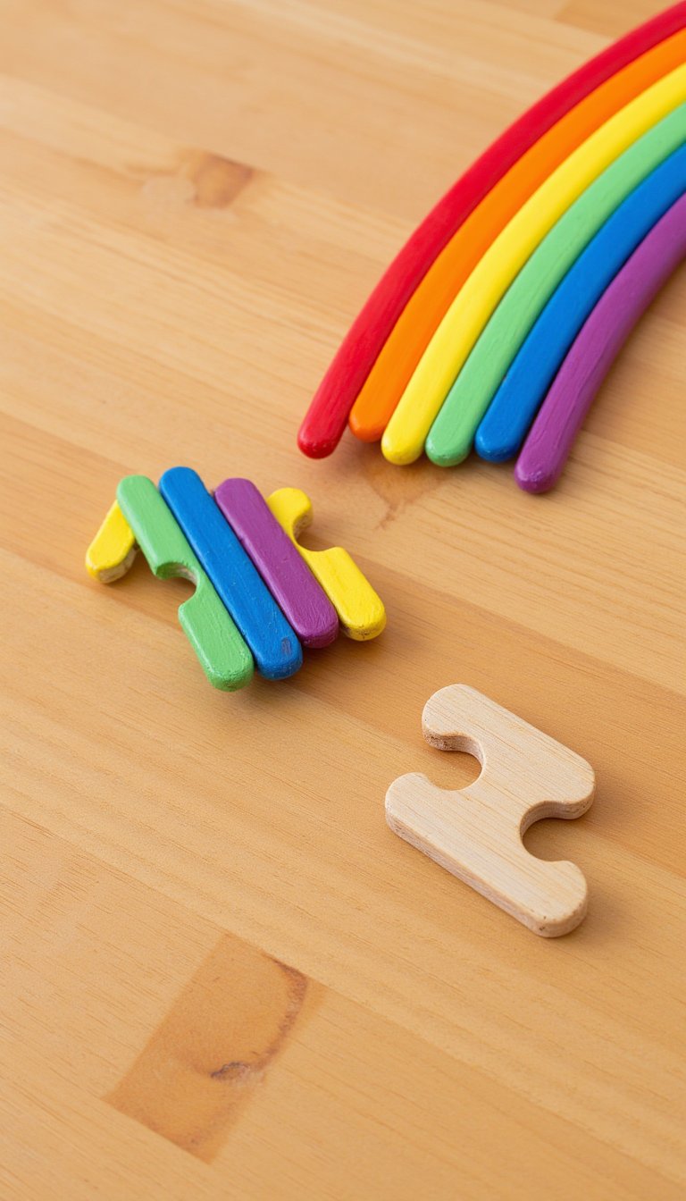 2. Popsicle Stick Rainbow Puzzle