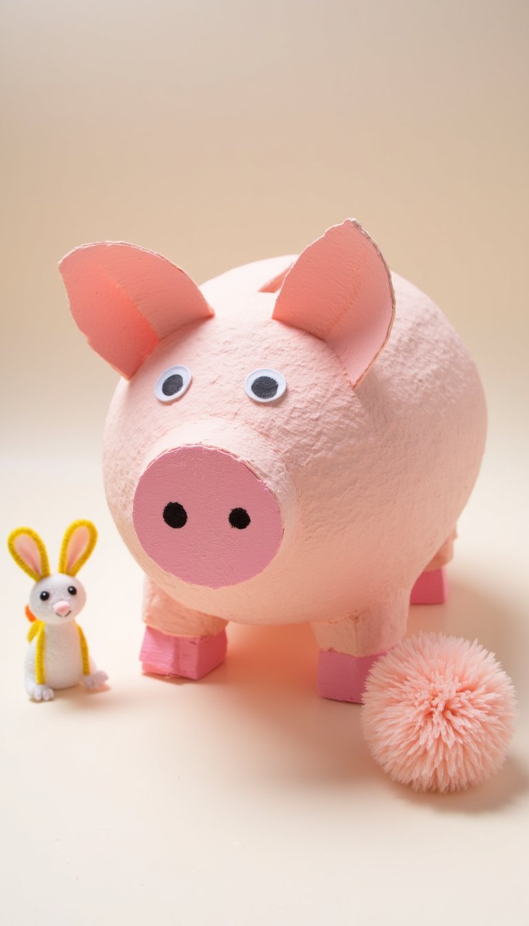 16. Paper Mâché Piggy Bank