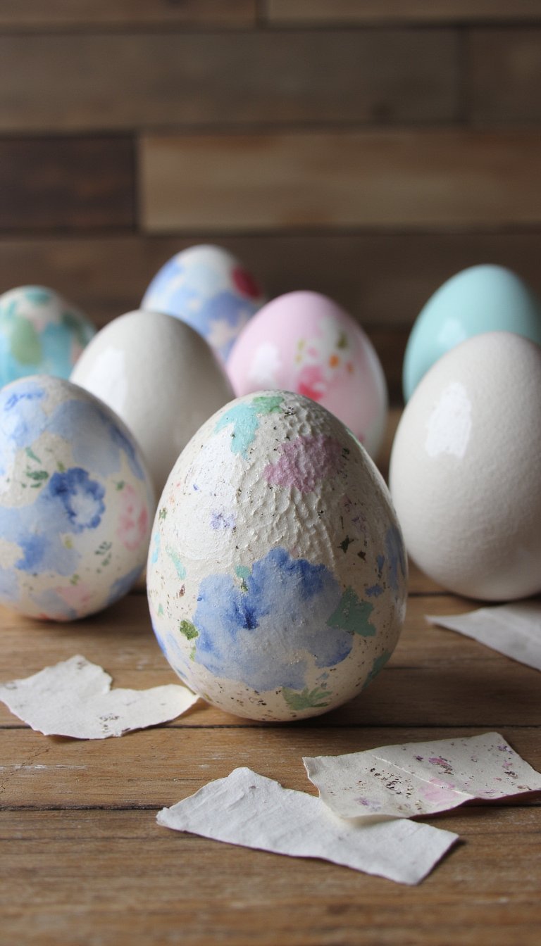 12. Decoupage Easter Eggs
