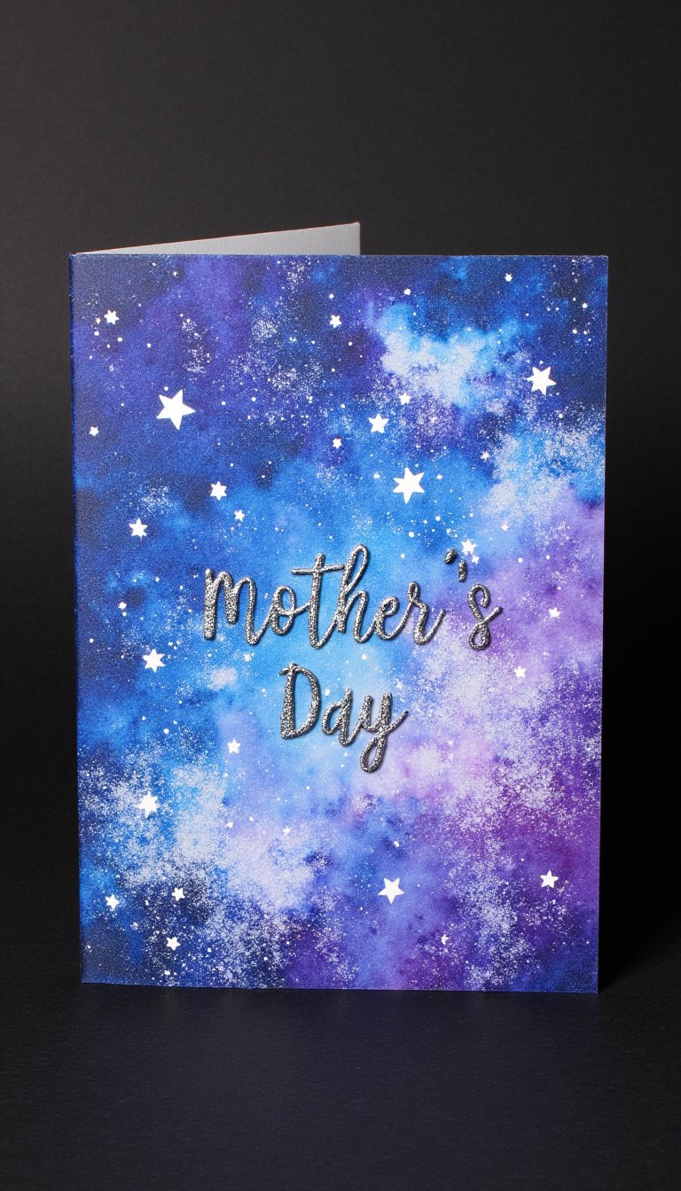 15. Galaxy Watercolor & Salt Card