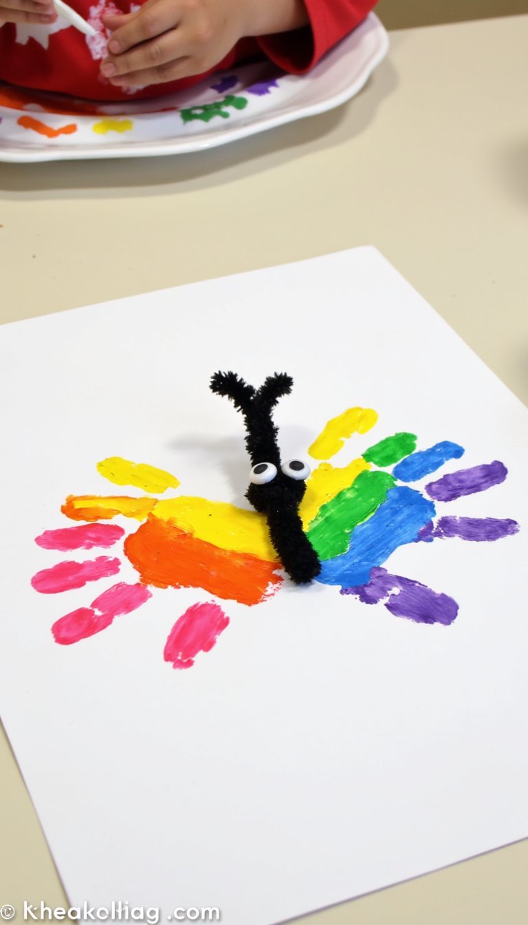 4. Handprint Rainbow Butterflies