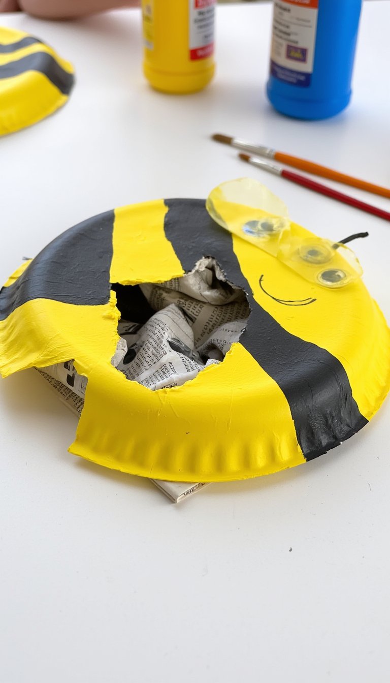 7. Paper Plate Buzzing Bee
