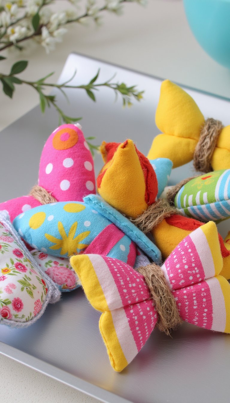 10. Fabric Scrap Butterfly Magnets