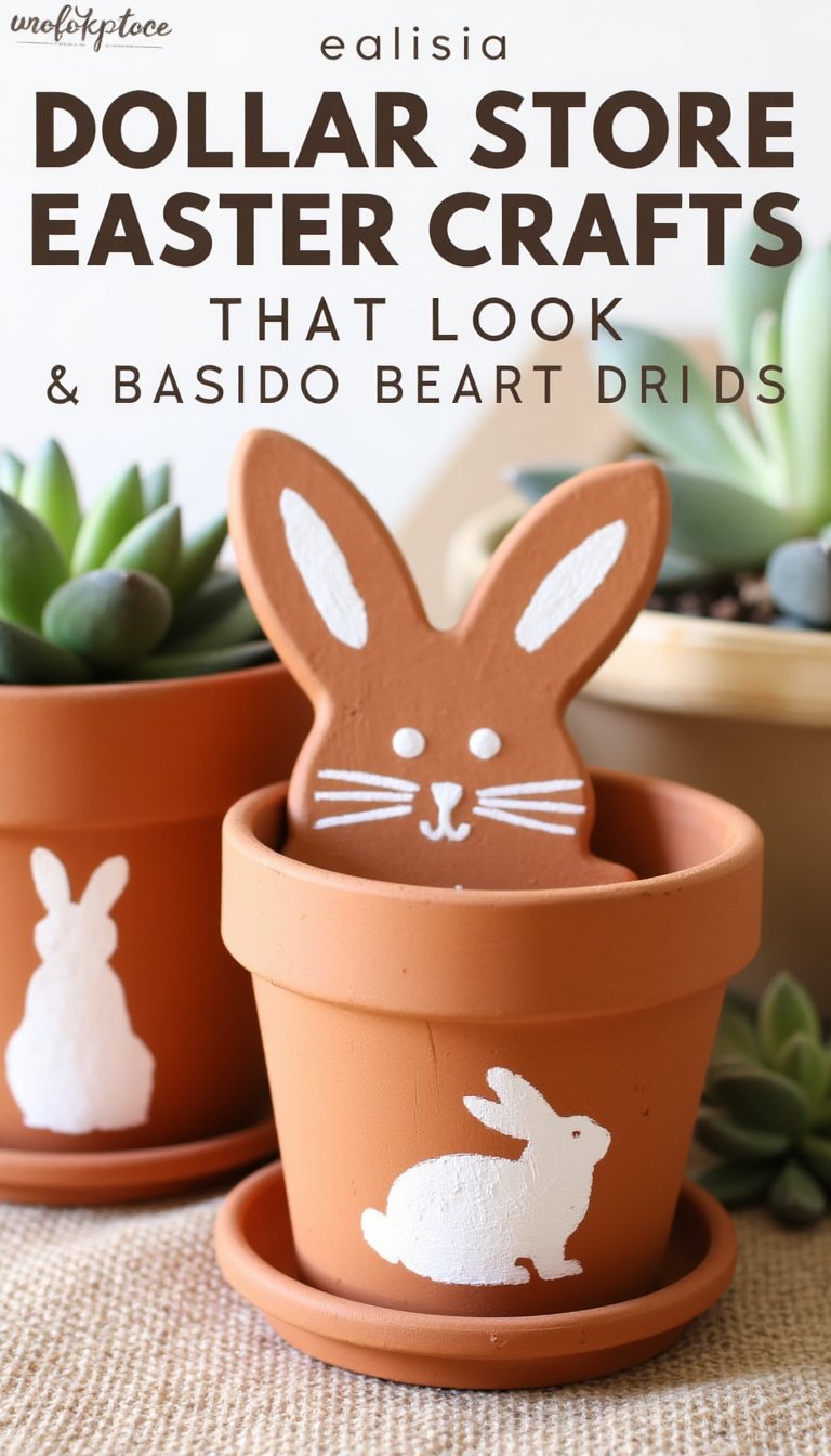 1. Faux Terra Cotta Bunny Pots