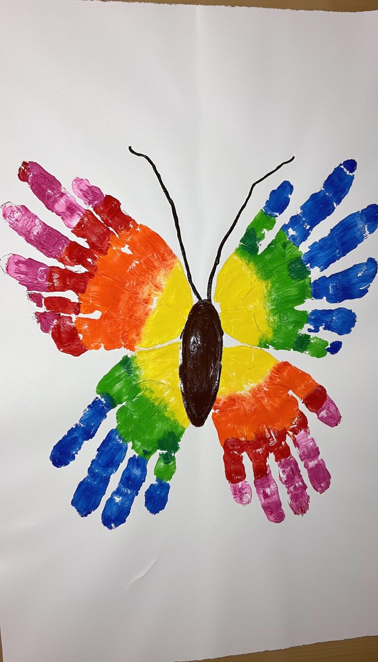 19. Giant Mural Butterfly from Handprints