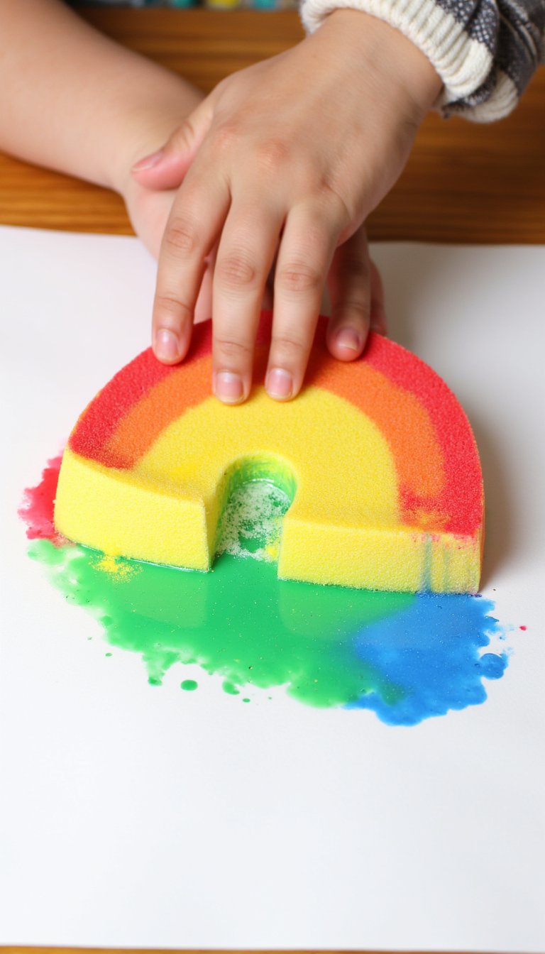 12. Rainbow Sponge Painting