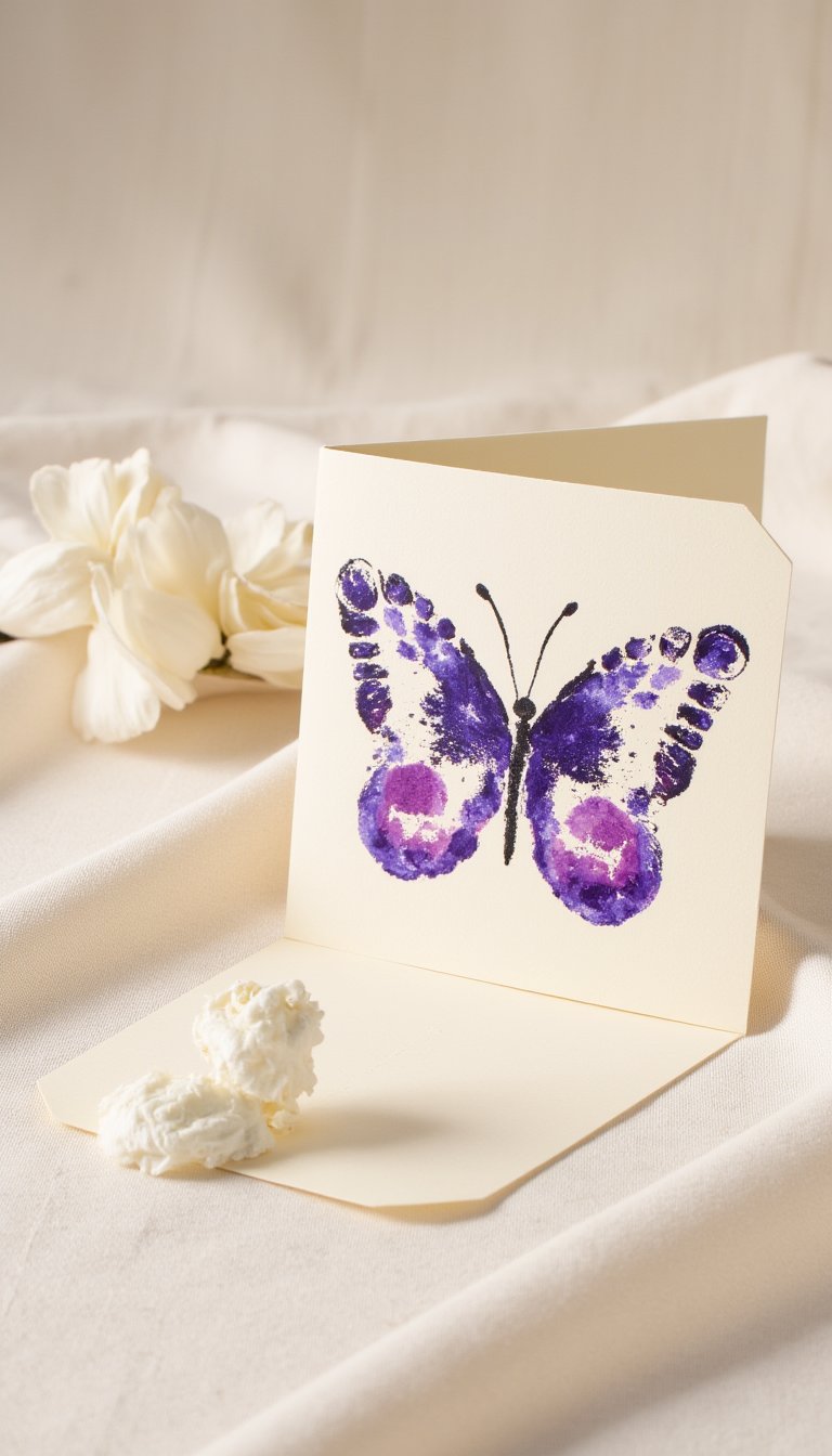 10. Footprint Butterfly Card