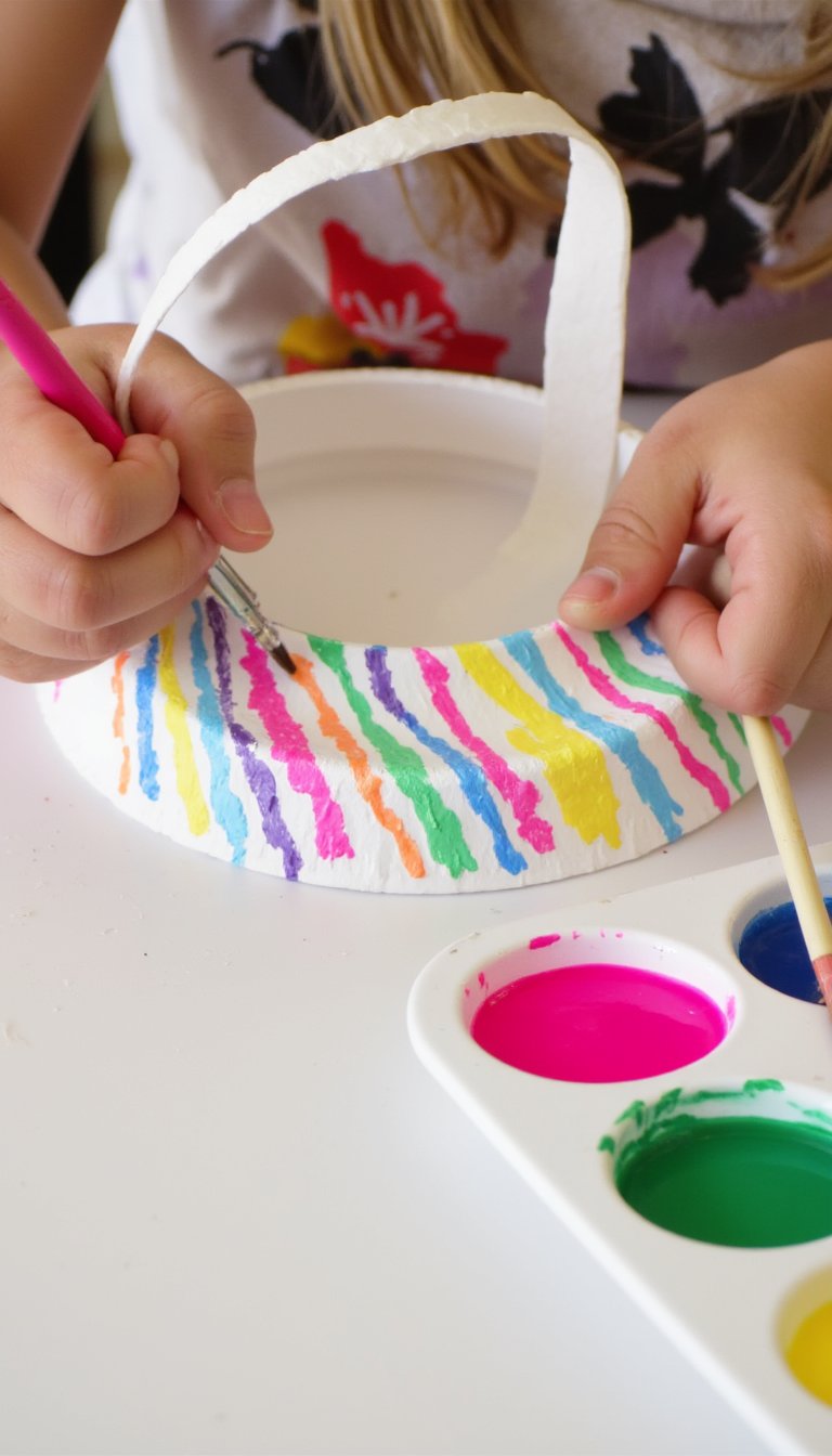 12. Paper Plate Easter Baskets