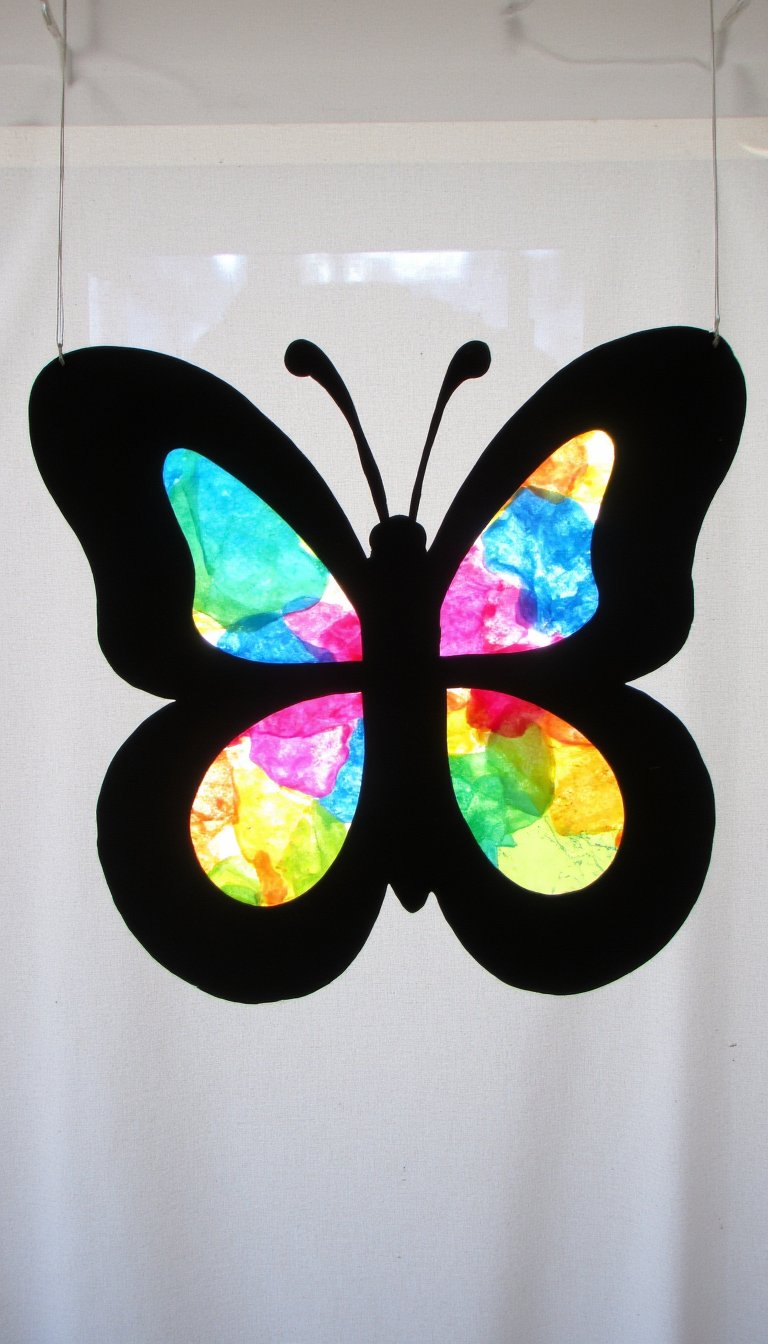9. Butterfly Suncatchers with Contact Paper
