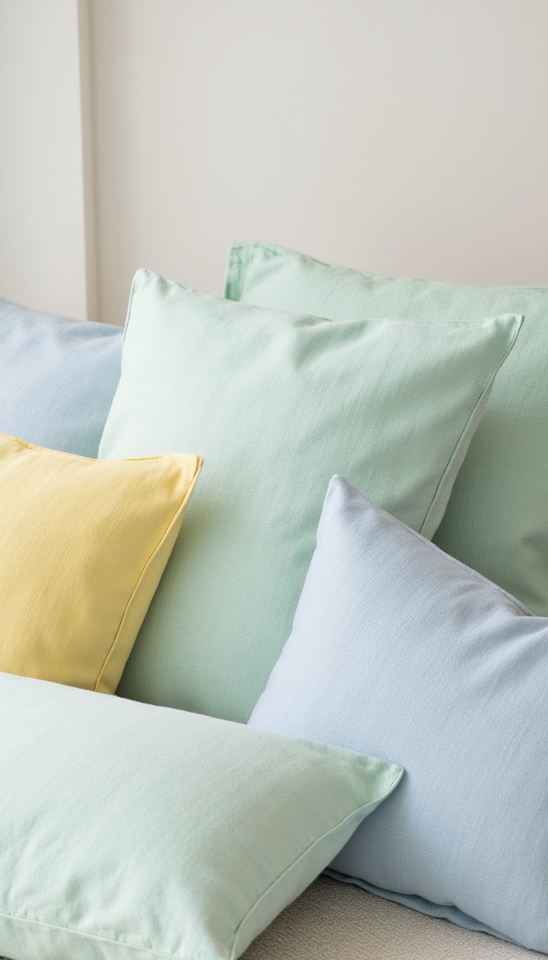2. A Set of Pastel Throw Pillows