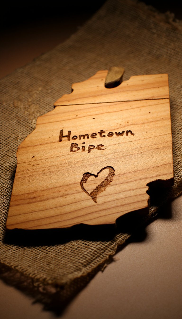 18. Wood-Burned State Art with a Heart for Home