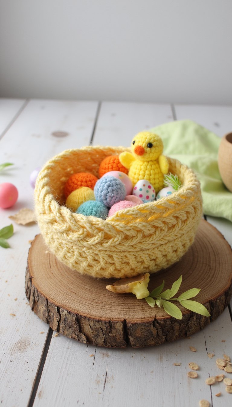 10. Yarn-Wrapped Birds' Nests