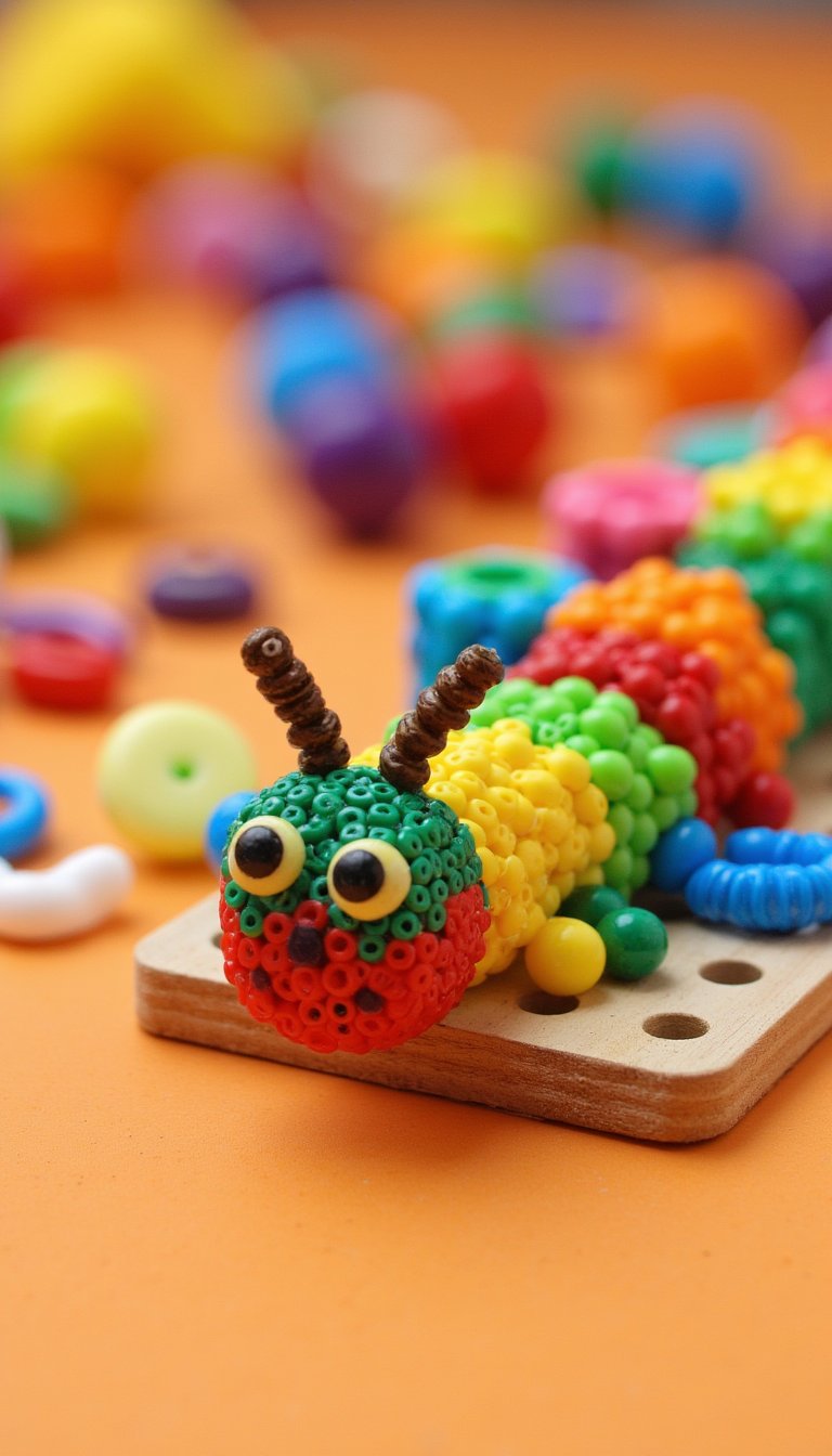 25. Perler Bead Caterpillar