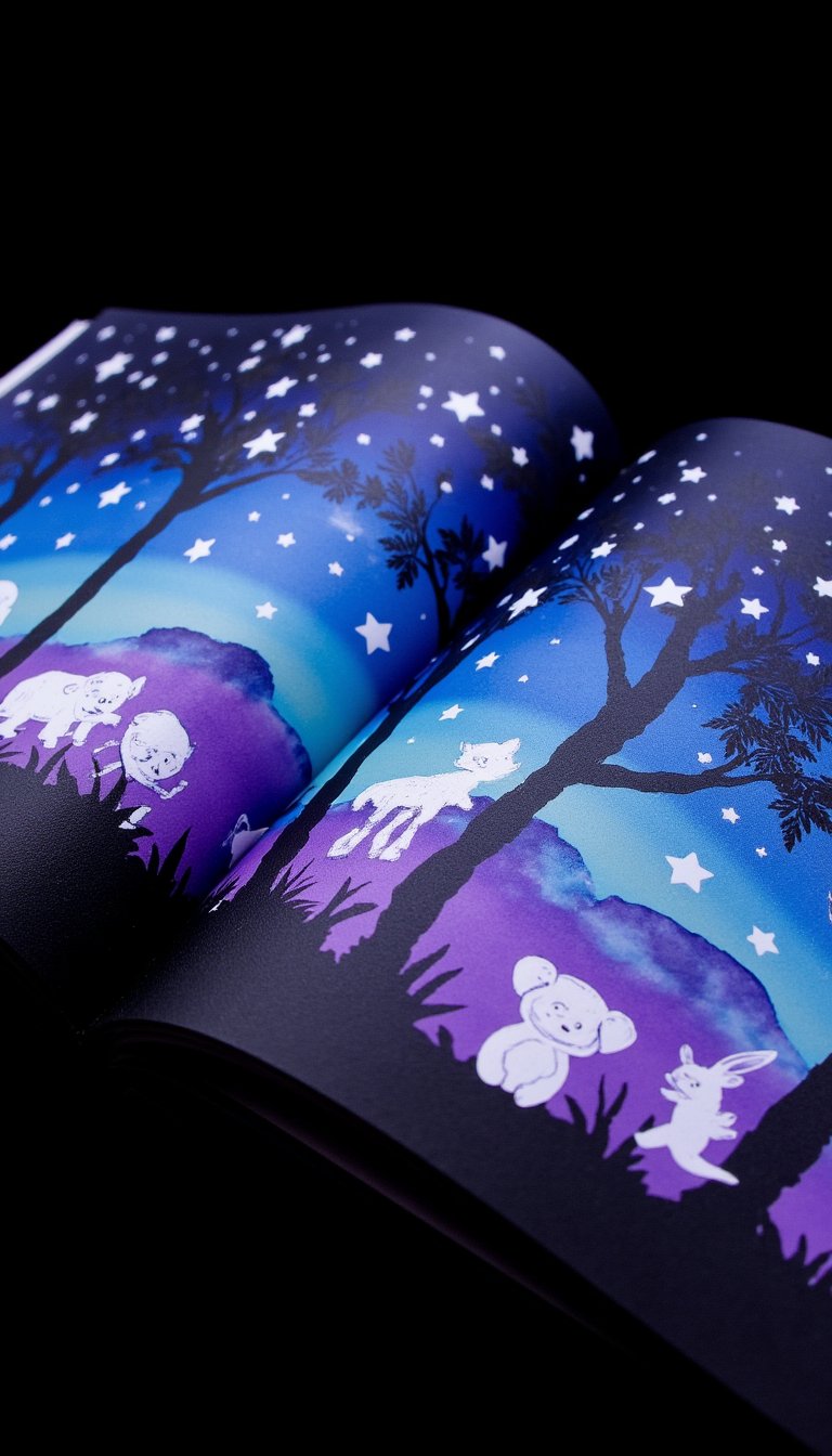 17. Watercolor Resist Rainforest Nightscape