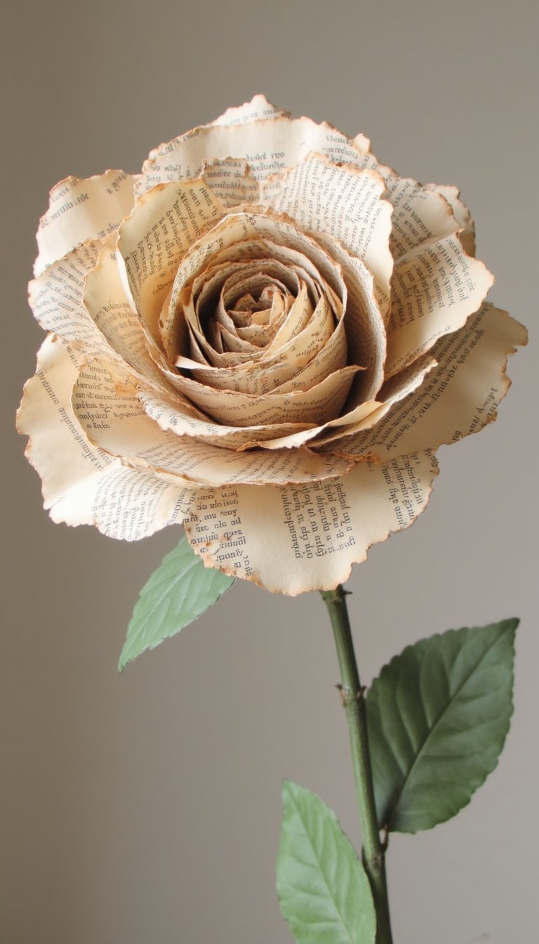 14. Romantic Book Page Roses