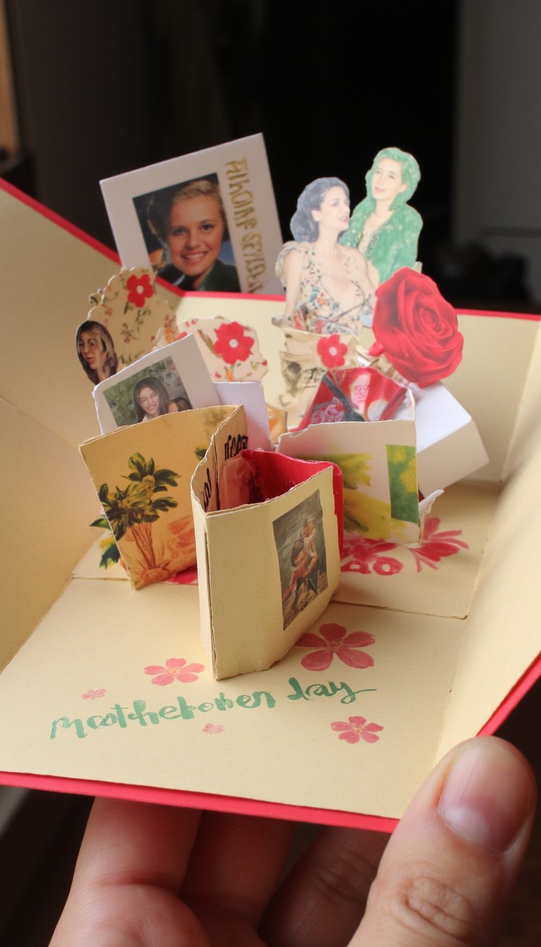 4. Photo Collage Pop-Up Card