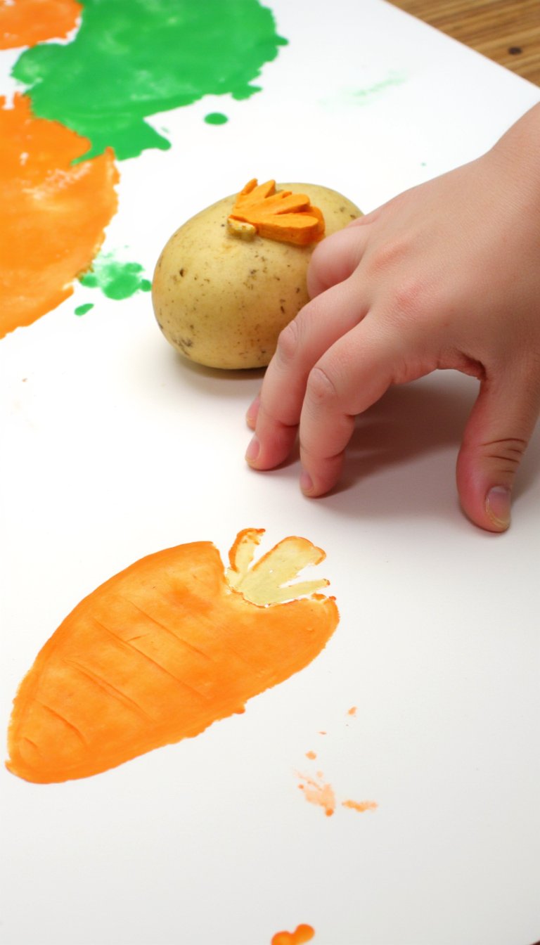 11. Potato Stamp Carrots