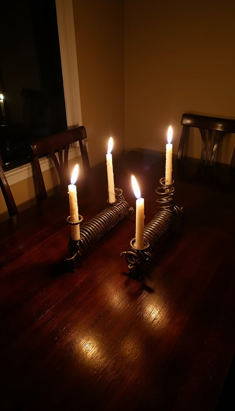 10. A Rustic Candle Holder Centerpiece