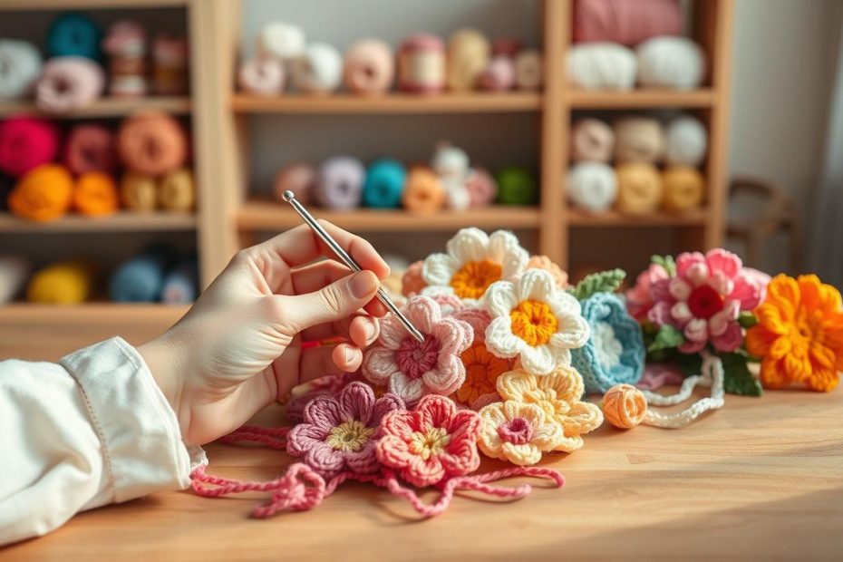 crochet flower tutorial