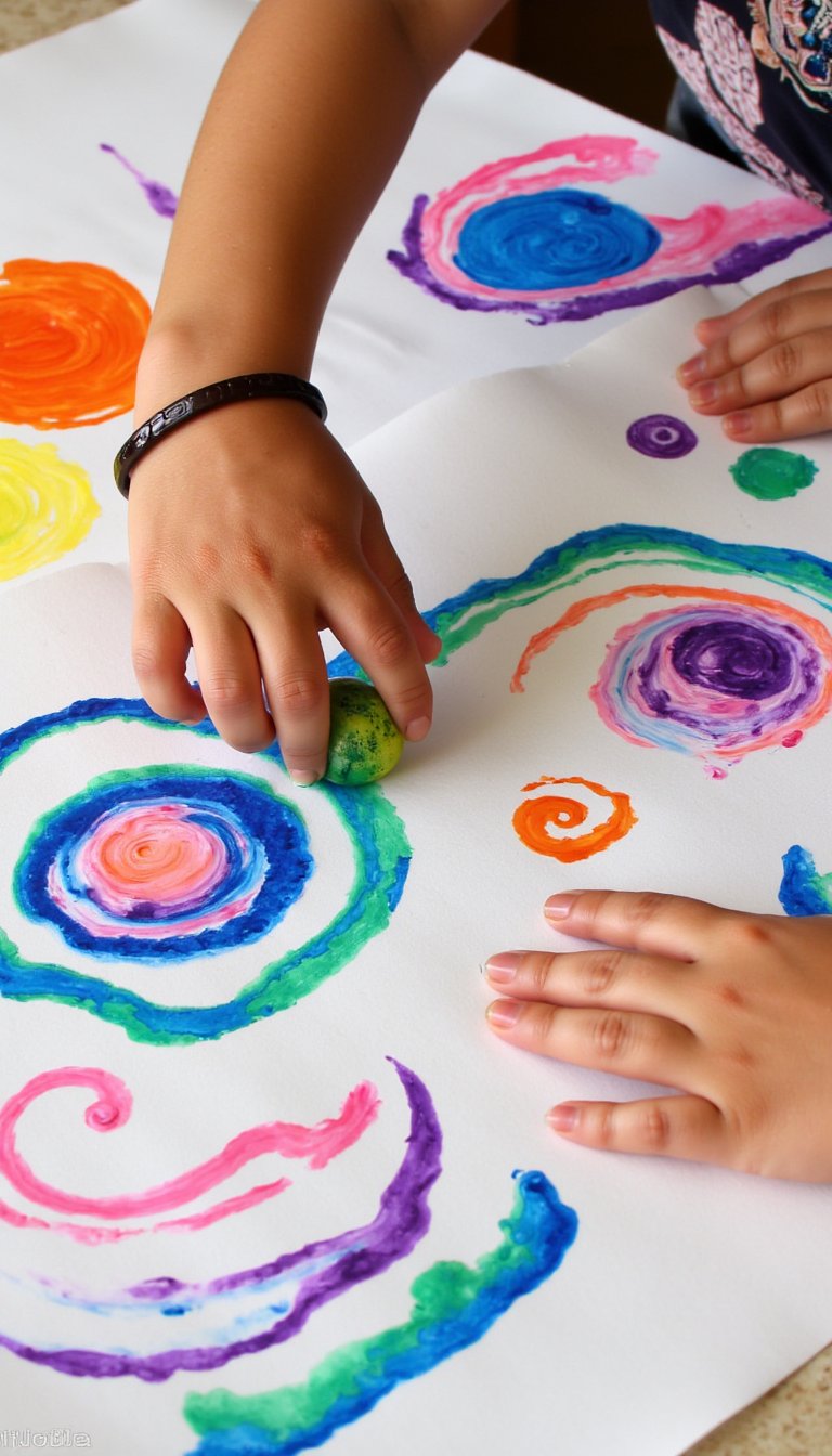 27. Marble-Painted Planets & Flowers