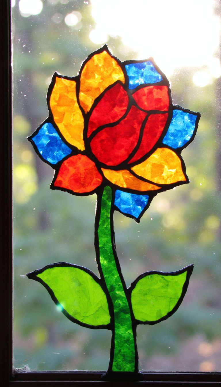 11. Tissue Paper Stained Glass Flowers
