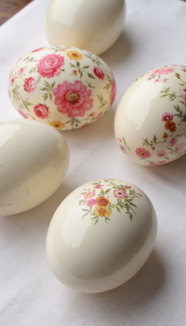 10. Decoupage Easter Eggs with Napkins