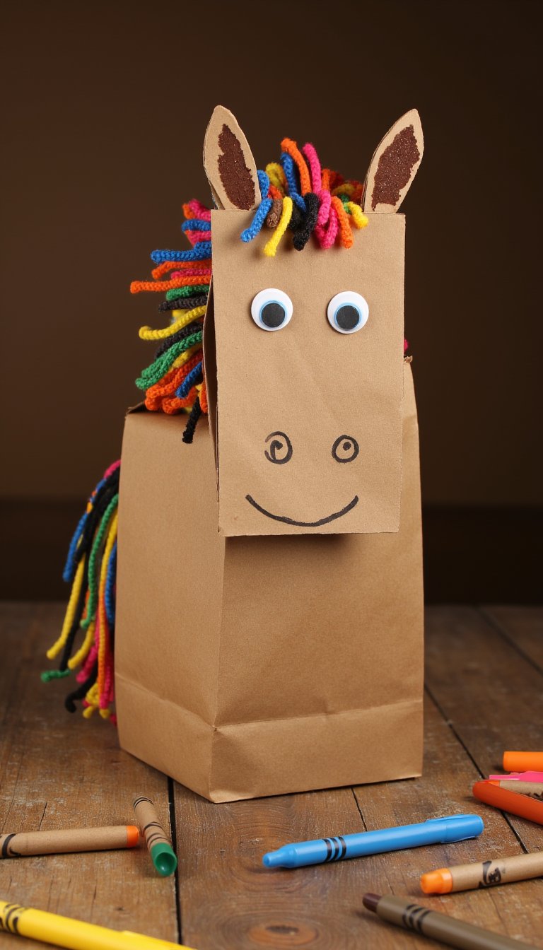 9. Paper Bag Puppet Horses