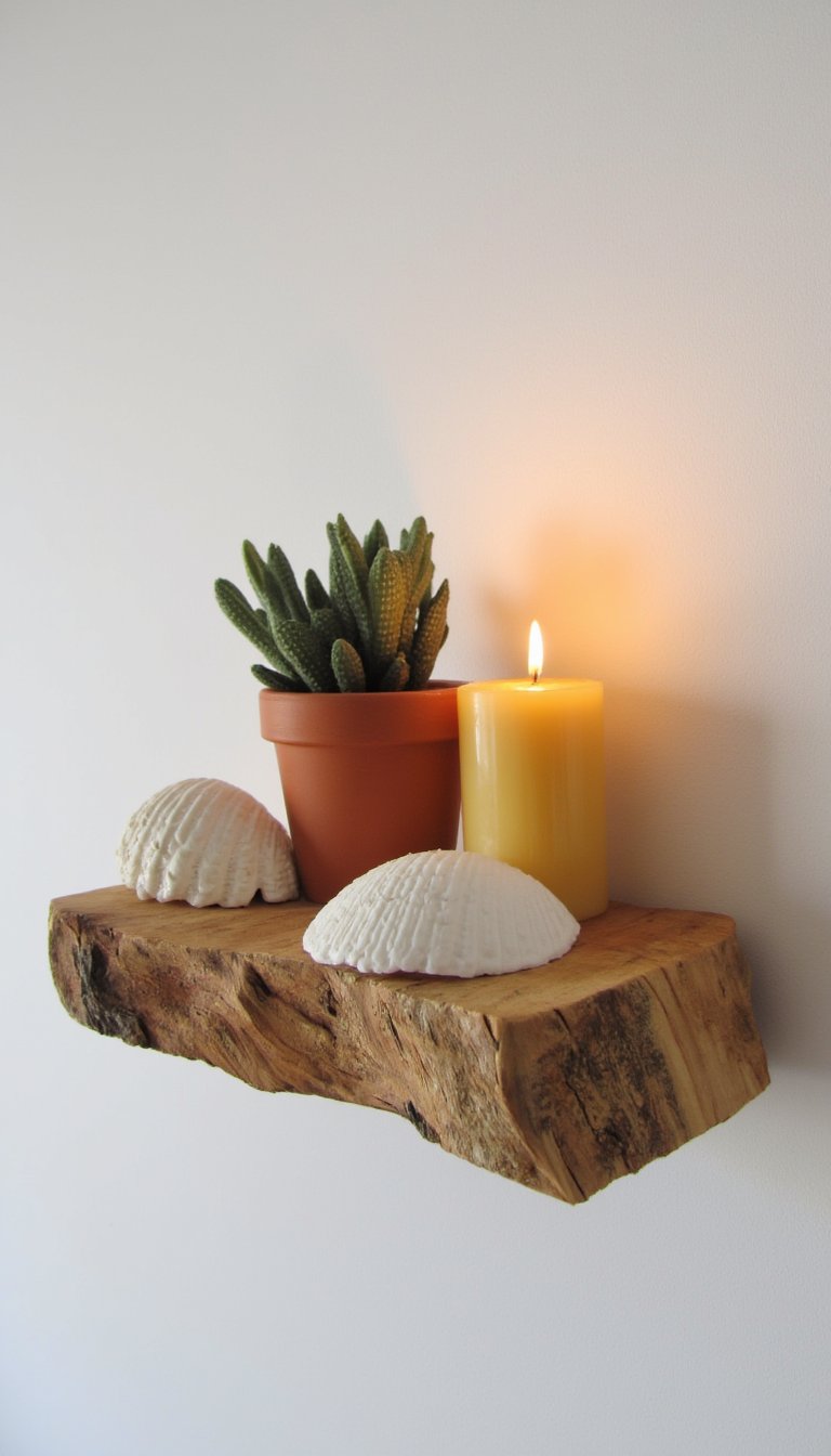 21. Floating Shelf from Found Driftwood