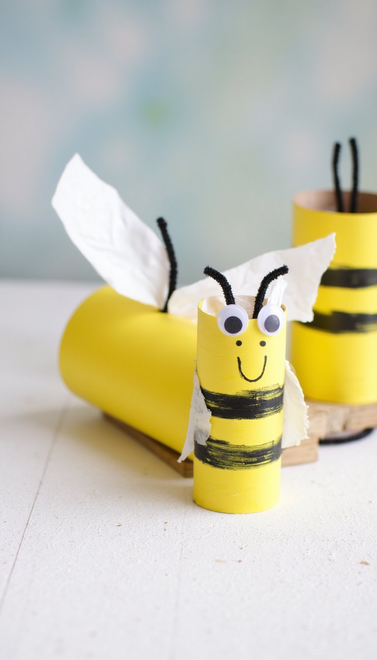 10. Buzz-Worthy Toilet Paper Roll Bee
