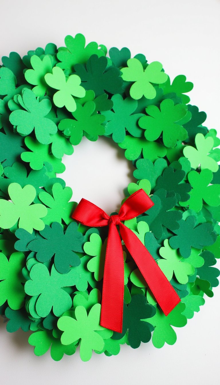 9. Leprechaun’s Shamrock Wreath