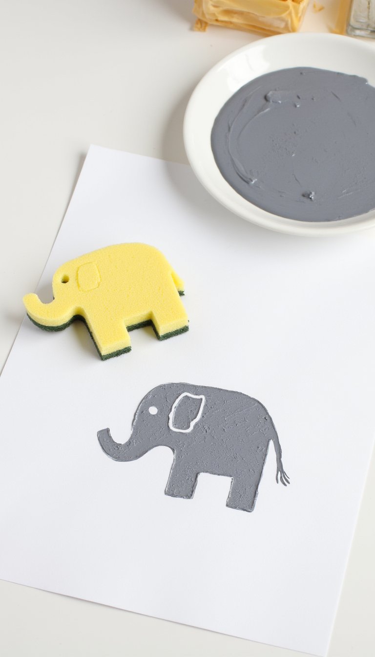 5. Sponge-Stamped Elephant