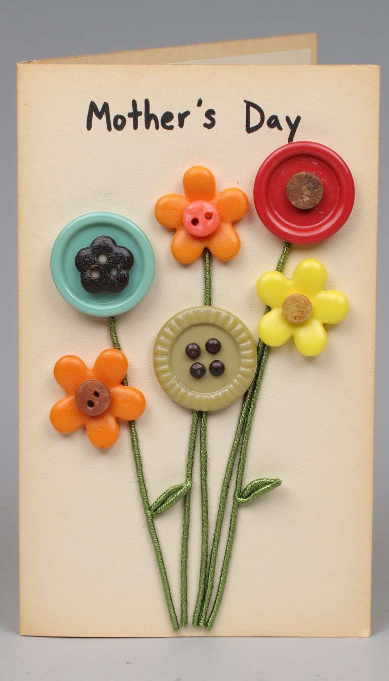 22. Button Bouquet Card