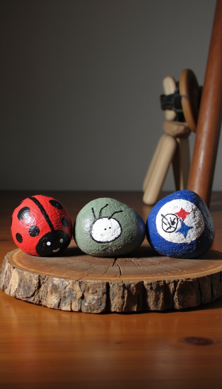 6. Painted Rock Paperweights